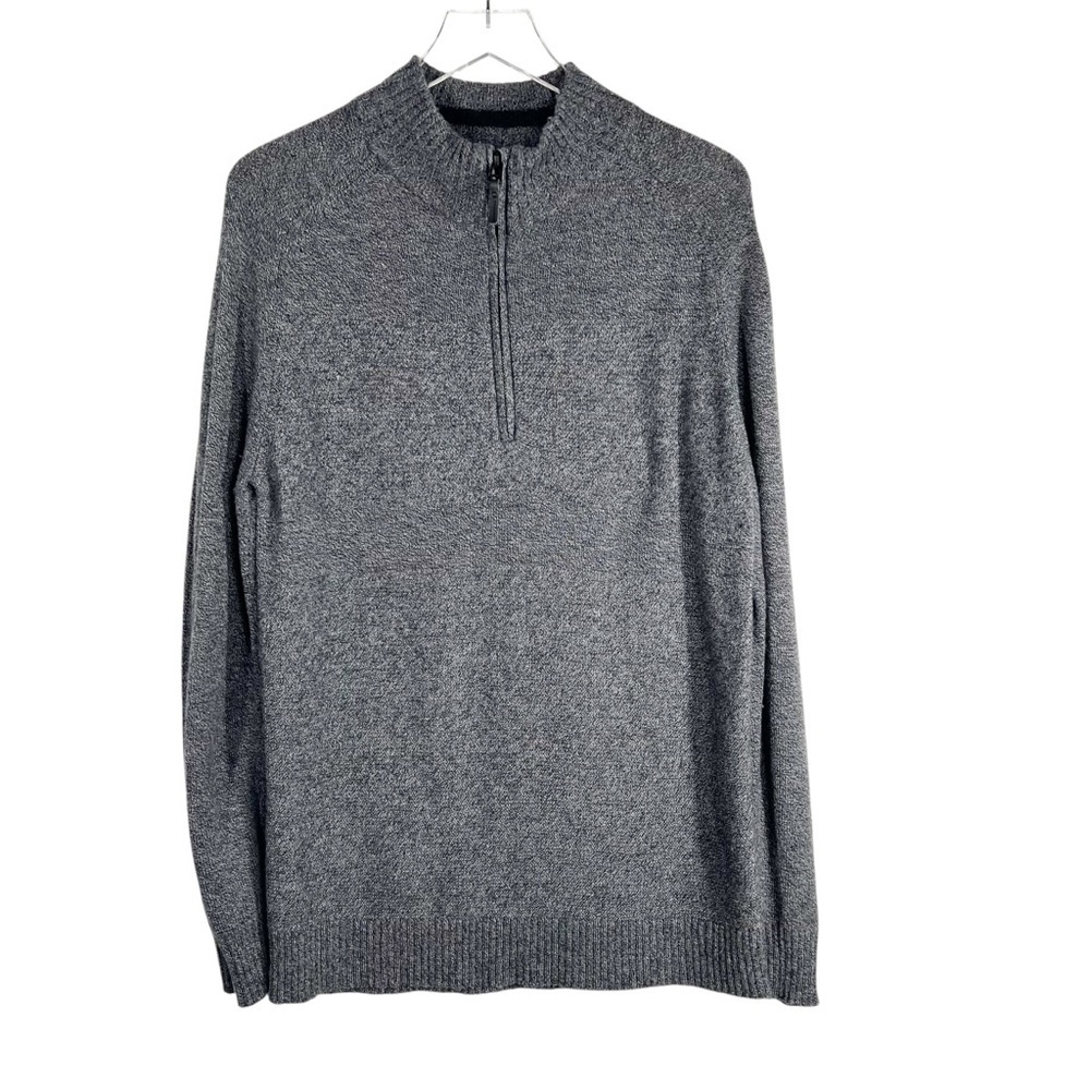 SMARTWOOL Men's Grey Wool Sweater Pullover Zip Mock Neck Size Medium